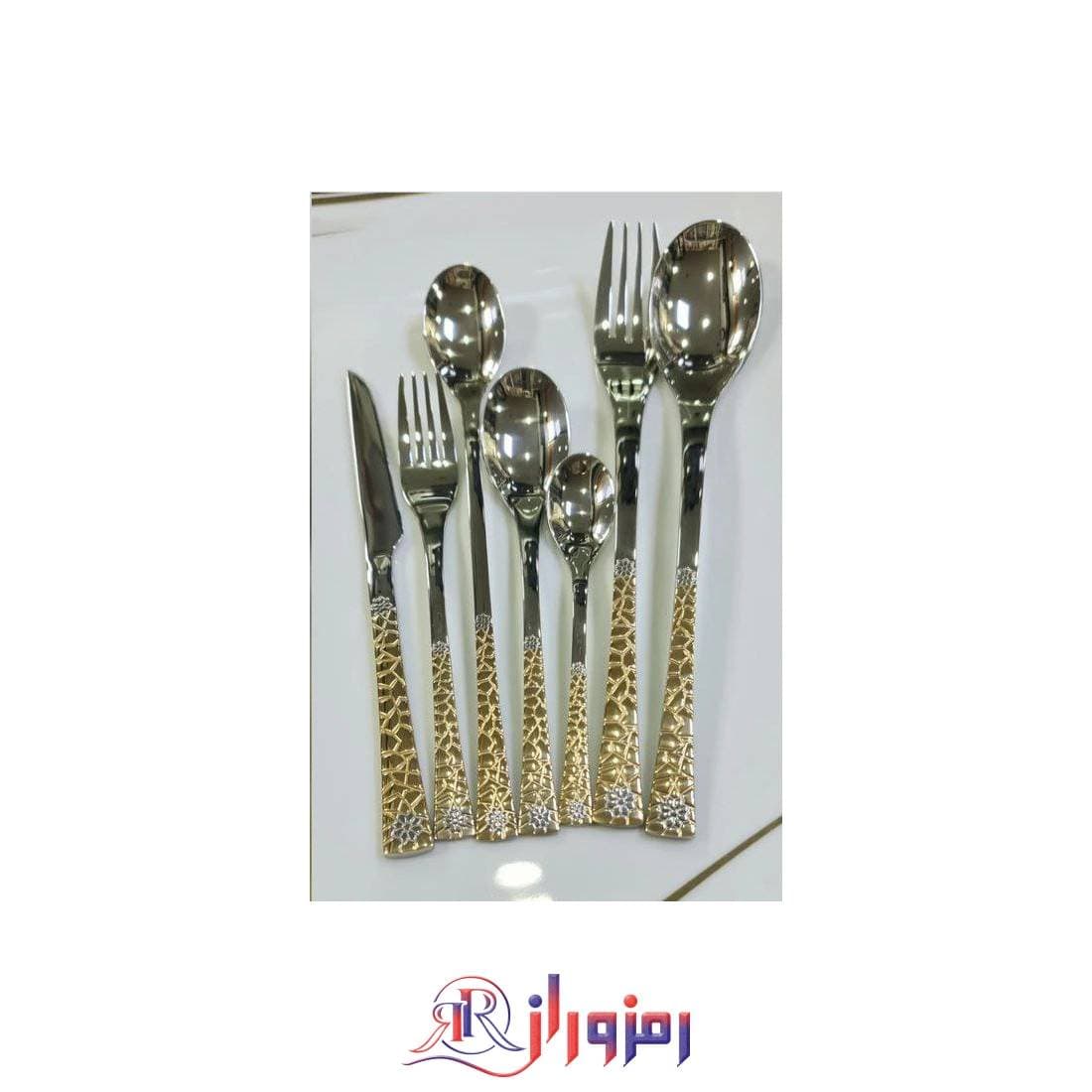سرویس قاشق چنگال 24 نفره طلایی یونیک