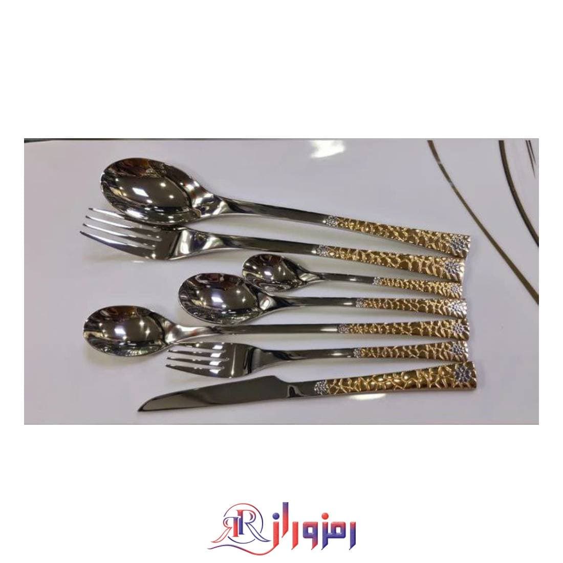 سرویس قاشق چنگال 24 نفره طلایی یونیک