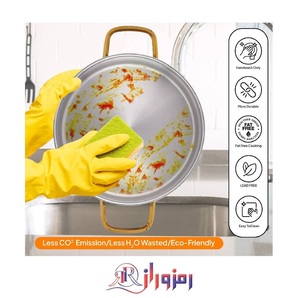 سرویس قابلمه 6 پارچه استیل لایف اسمایل اصلی مدل LIFEP12-6-2